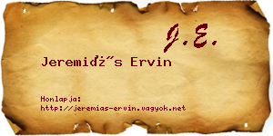 Jeremiás Ervin névjegykártya