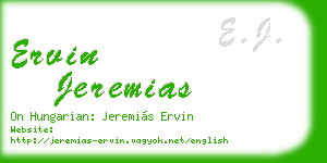 ervin jeremias business card